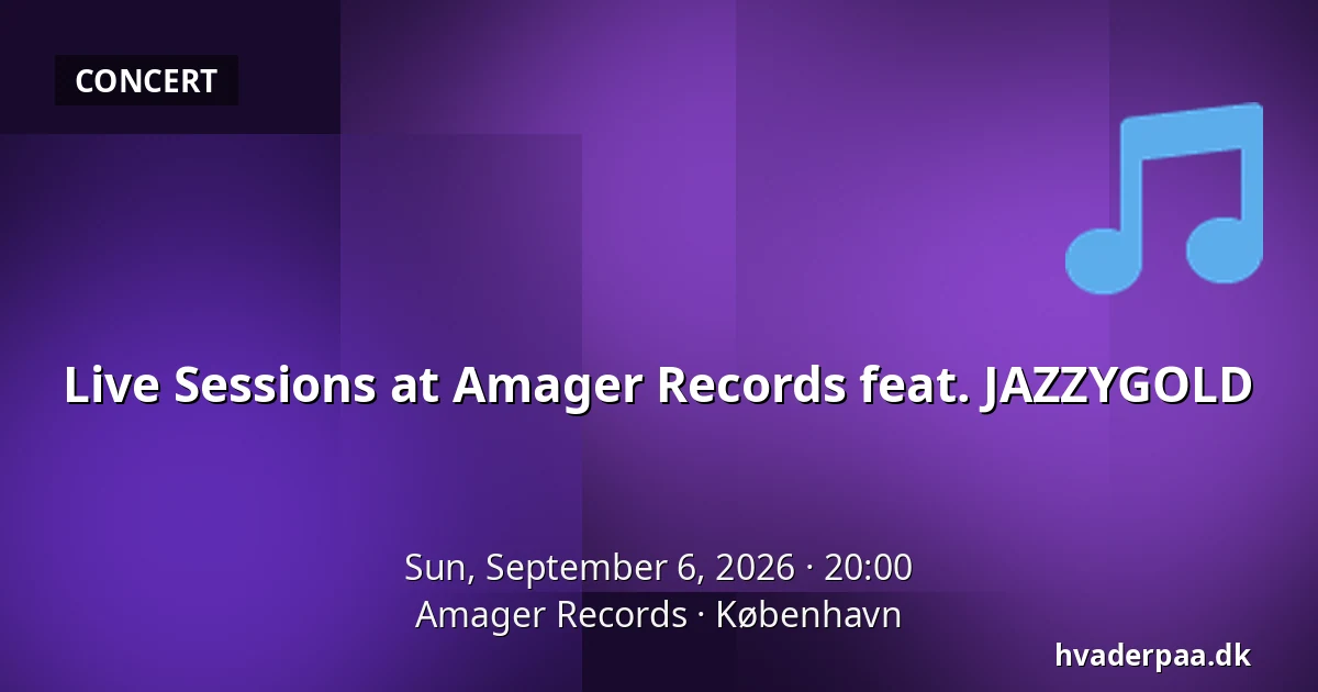 Live Sessions at Amager Records feat. JAZZYGOLD — Amager Records, Copenhagen