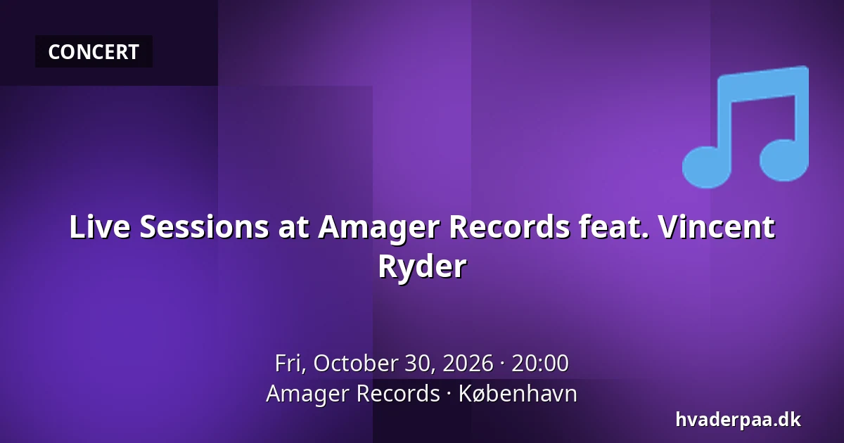Live Sessions at Amager Records feat. Vincent Ryder — Amager Records, Copenhagen