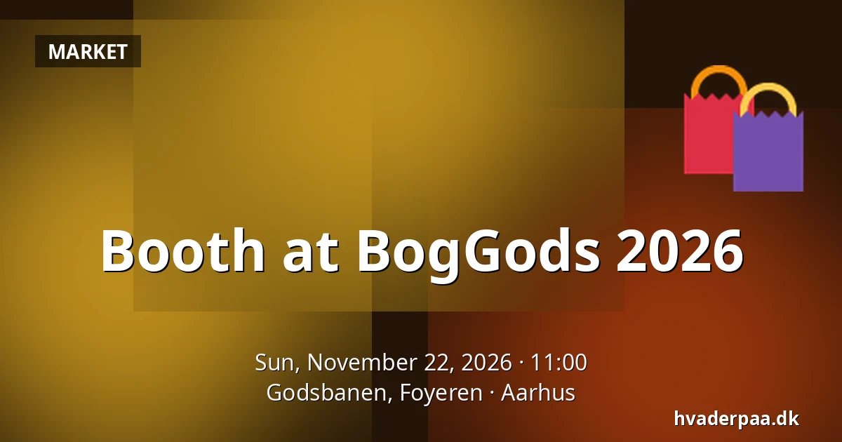 Booth at BogGods 2026 — Godsbanen, Foyeren, Aarhus