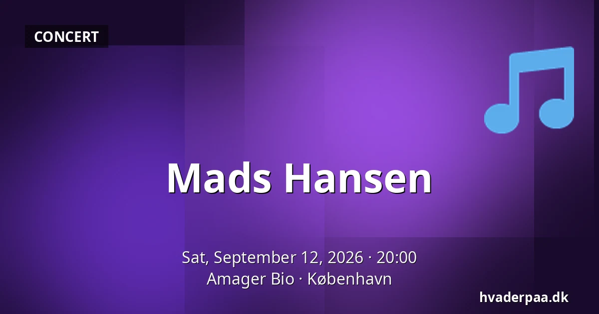 Mads Hansen — Amager Bio, Copenhagen