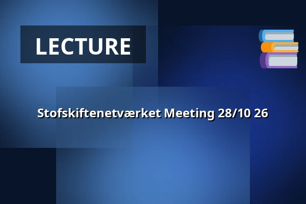 Stofskiftenetværket Meeting 28/10 26 · Ubby Forsamlingshus, Jerselv