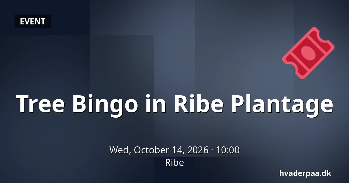 Tree Bingo in Ribe Plantage · Ribe