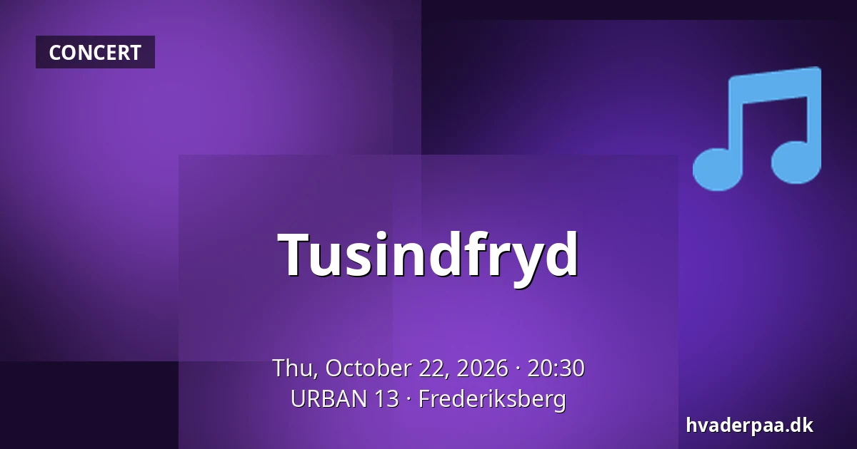 Tusindfryd · URBAN 13, Frederiksberg
