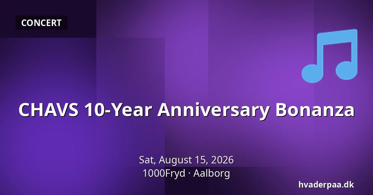 CHAVS 10-Year Anniversary Bonanza — 1000Fryd, Aalborg
