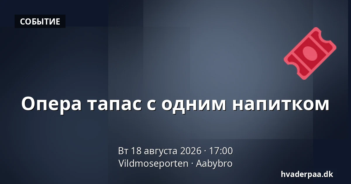 Опера тапас с одним напитком — Vildmoseporten, Aabybro