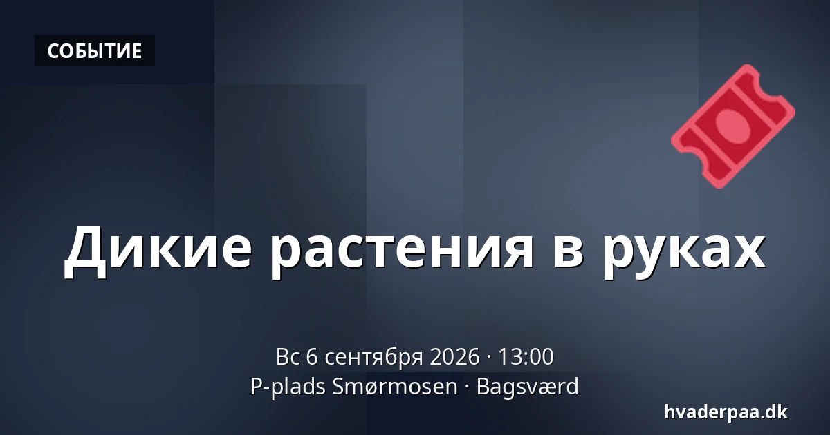 Дикие растения в руках — P-plads Smørmosen, Bagsværd