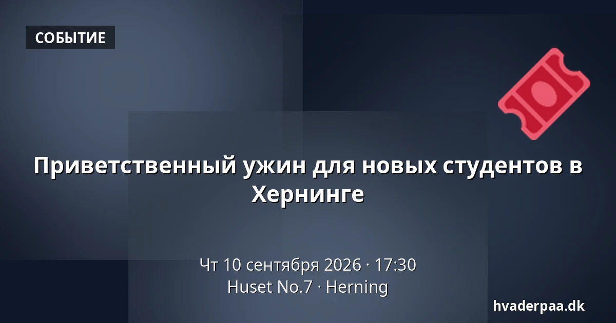Приветственный ужин для новых студентов в Хернинге — Huset No.7, Хернинг