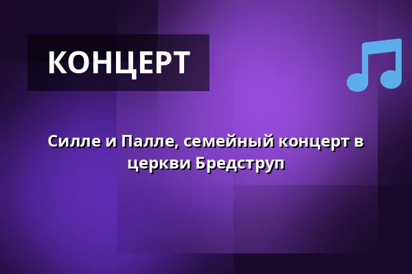 Силле и Палле, семейный концерт в церкви Бредструп — Bredstrup Kirke, Фредерисия
