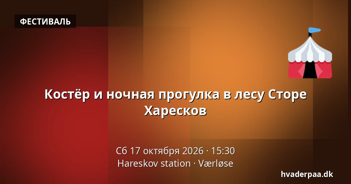 Костёр и ночная прогулка в лесу Сторе Харесков — Hareskov station, Верлёсе