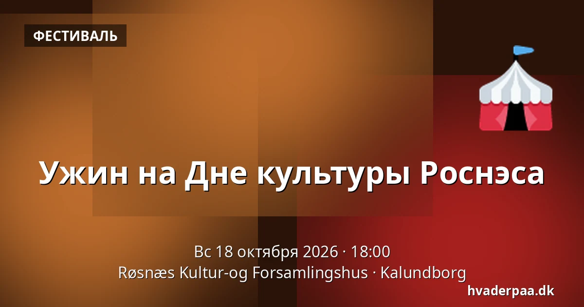 Ужин на Дне культуры Роснэса — Røsnæs Kultur-og Forsamlingshus, Калунборг