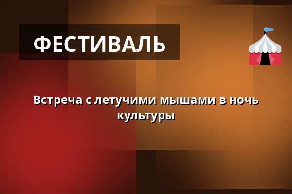 Встреча с летучими мышами в ночь культуры — Хиллерёд