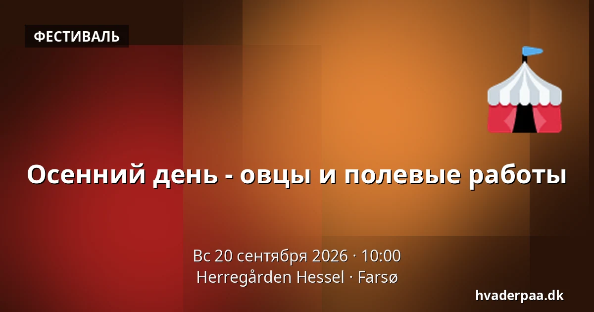 Осенний день - овцы и полевые работы — Herregården Hessel, Farsø
