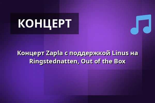 Концерт Zapla с поддержкой Linus на Ringstednatten, Out of the Box — Ringsted Kulturhus, Рингстед
