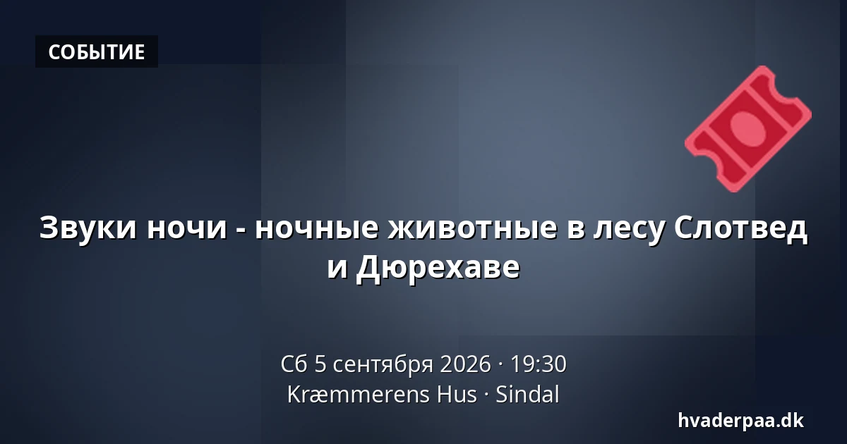 Звуки ночи - ночные животные в лесу Слотвед и Дюрехаве — Kræmmerens Hus, Sindal