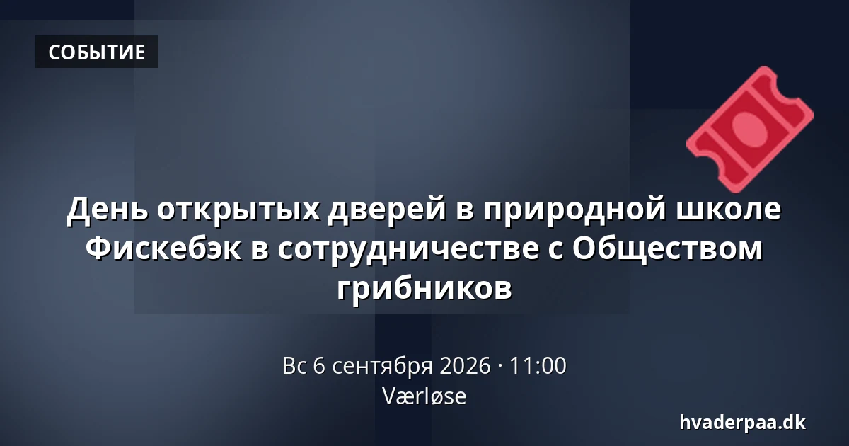 День открытых дверей в природной школе Фискебэк в сотрудничестве с Обществом грибников · Верлёсе