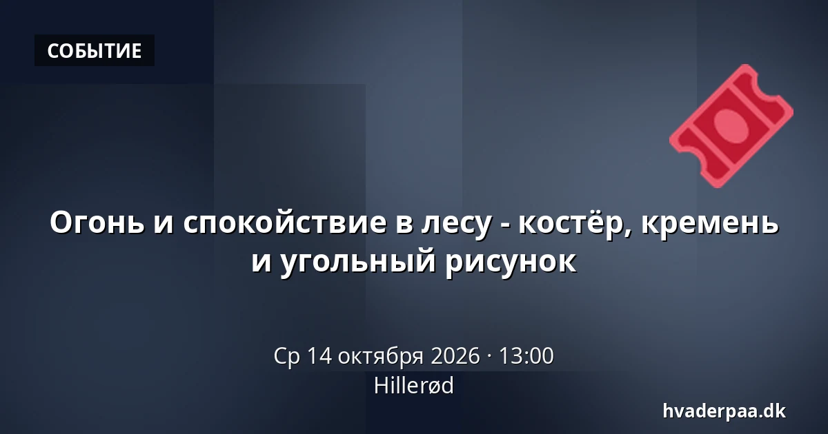 Огонь и спокойствие в лесу - костёр, кремень и угольный рисунок · Хиллерёд